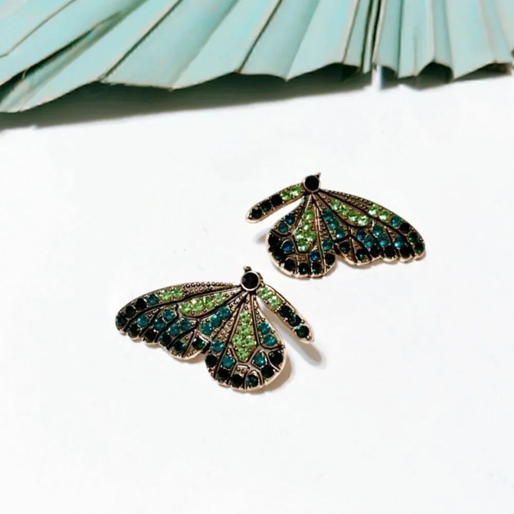 diamond butterfly earrings S56